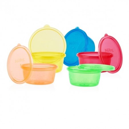 NUBY Petit bols avec couvercle pack de 6  3m+ 300ml