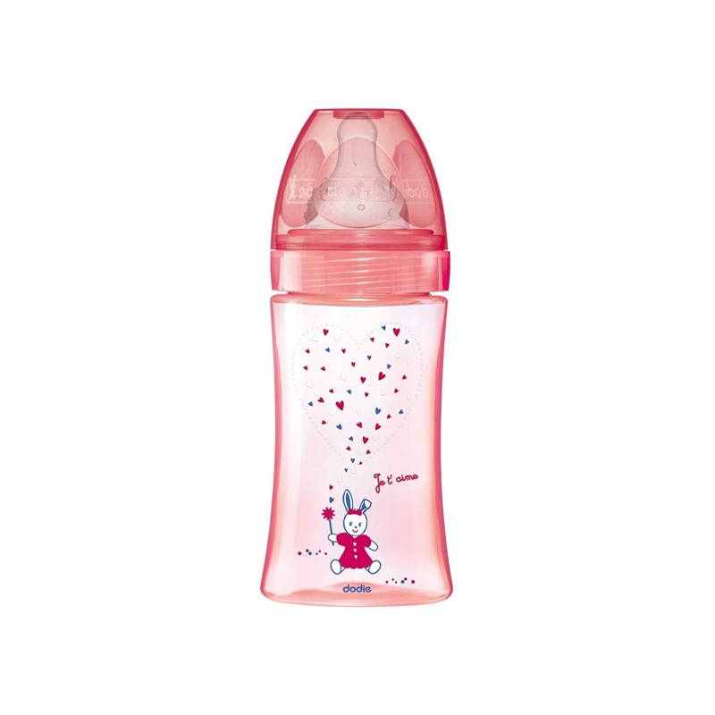 DODIE biberon initiation+ Rose Licorn 0-6M | 270 ml