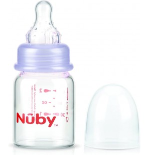 NUBY biberon en verre 120 ml + 0 mois VIOLET