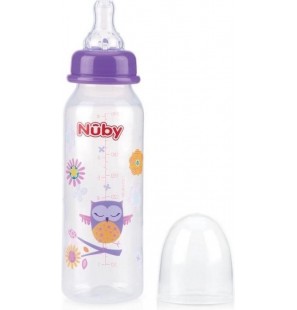 NUBY Biberon Classique Polycarbonate imprimé 240ml +0 mois