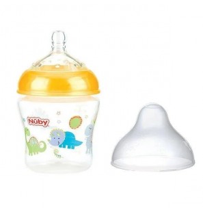 NUBY biberon en polycarbonate imprimé avec tétine SoftFlex 180ml + 0 mois