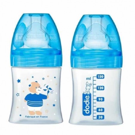 DODIE biberon Sensation+ Bleu Ourson 0-6M | 150 ml