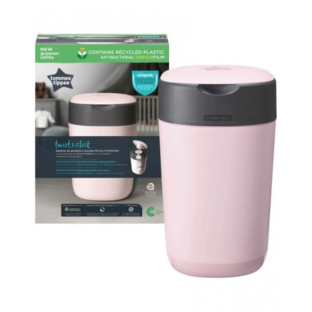 TOMMEE TIPPEE Poubelle à couches Anti-Odeur Twist & Click - Rose