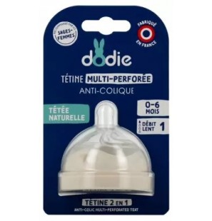 DODIE Tétine Multi-Perforée Anti-Colique Débit Lent 0-6 Mois