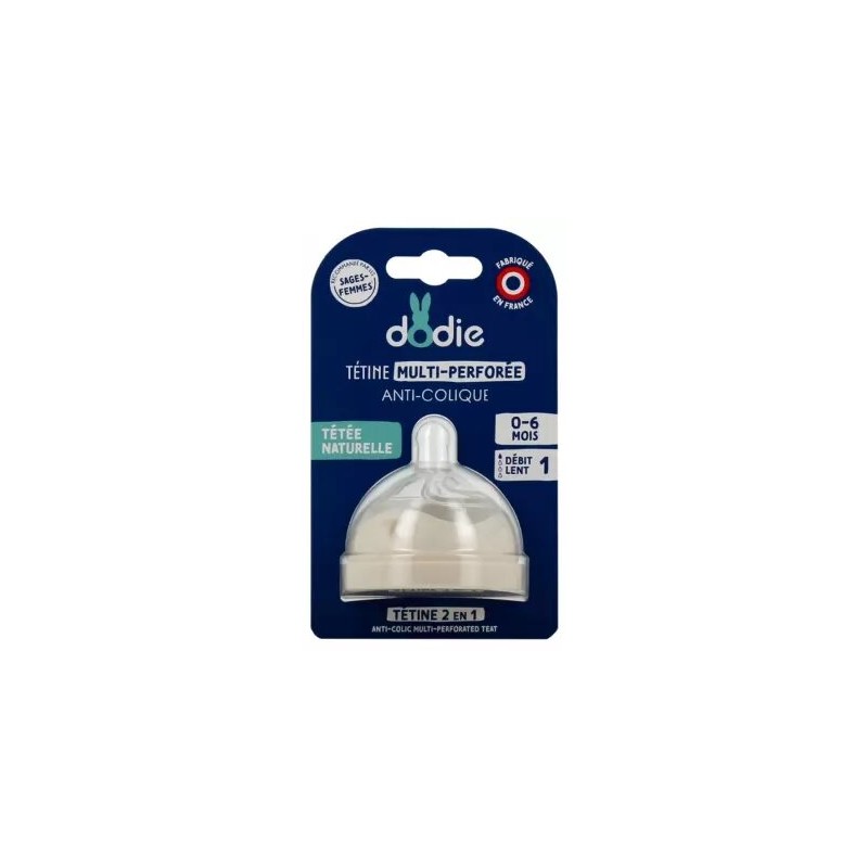 DODIE Tétine Multi-Perforée Anti-Colique Débit Lent 0-6 Mois