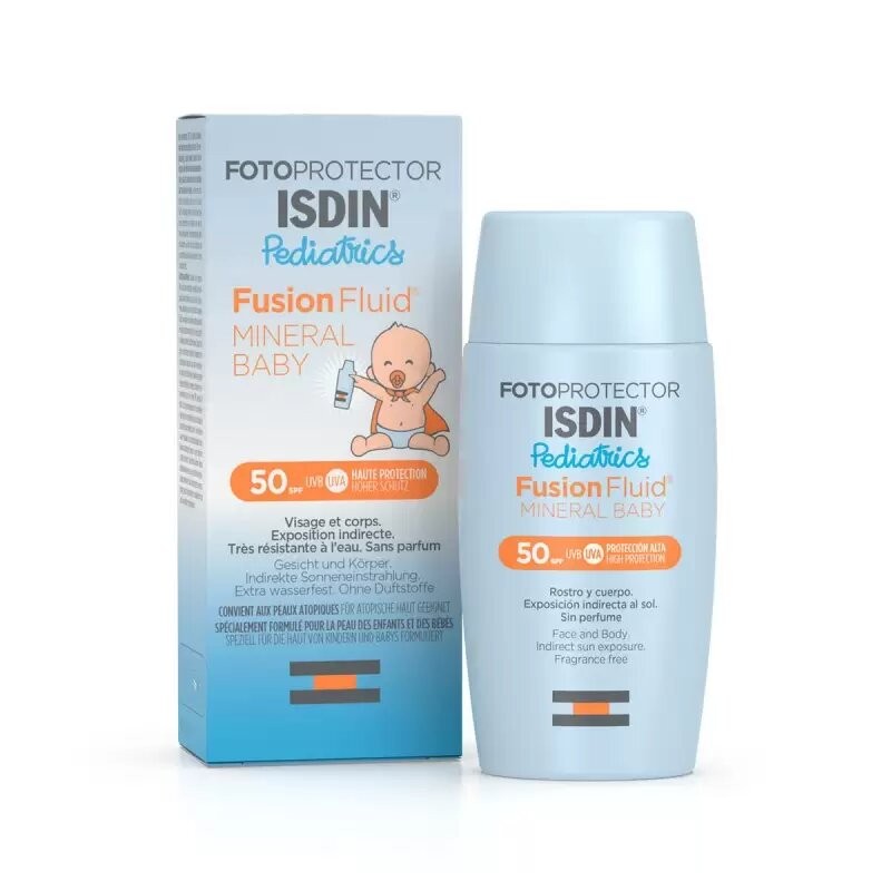 ISDIN FOTOPROTECTEUR Fusion Fluide Minérale Bébé Pédiatrie Spf 50+