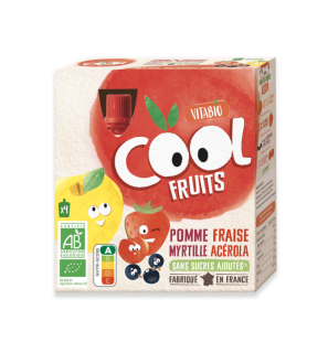 VITABIO COOL FRUITS POMME FRAISE MYRTILLE ACEROLA 4*90G