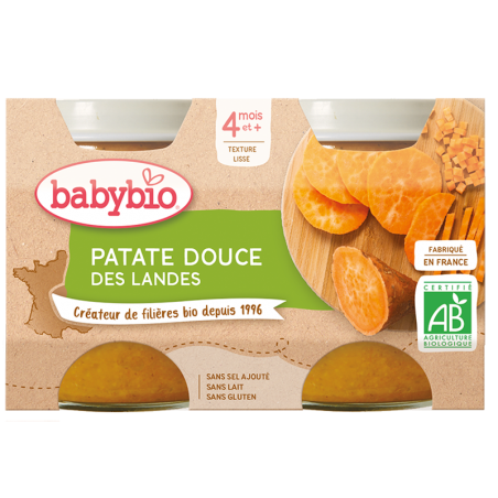 BABYBIO Patate Douce des Landes | 2x130g