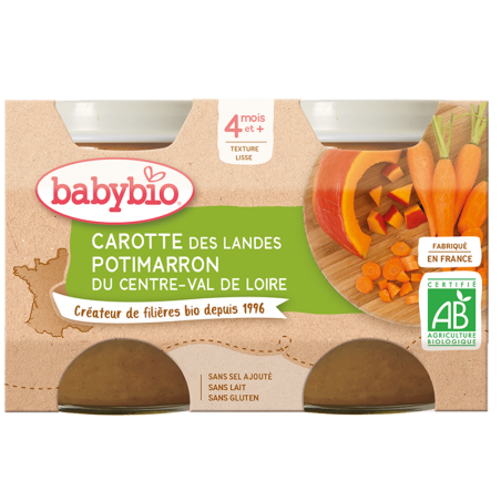 BABYBIO Pot Carotte Potimarron | 2X130G