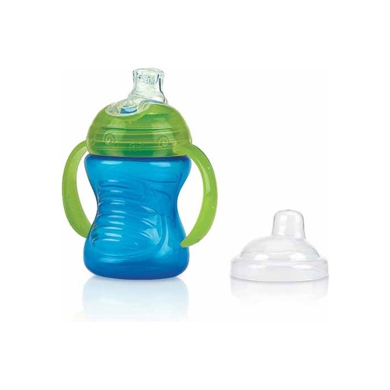 NUBY GOBELET EN PP ANTI-GOUTTE SWIRL AVEC ANSES BEC SILICONE +6MOIS 240ML