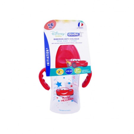 DODIE BIBERON AVEC ANSES CARS ROUGE +6MOIS 270ML