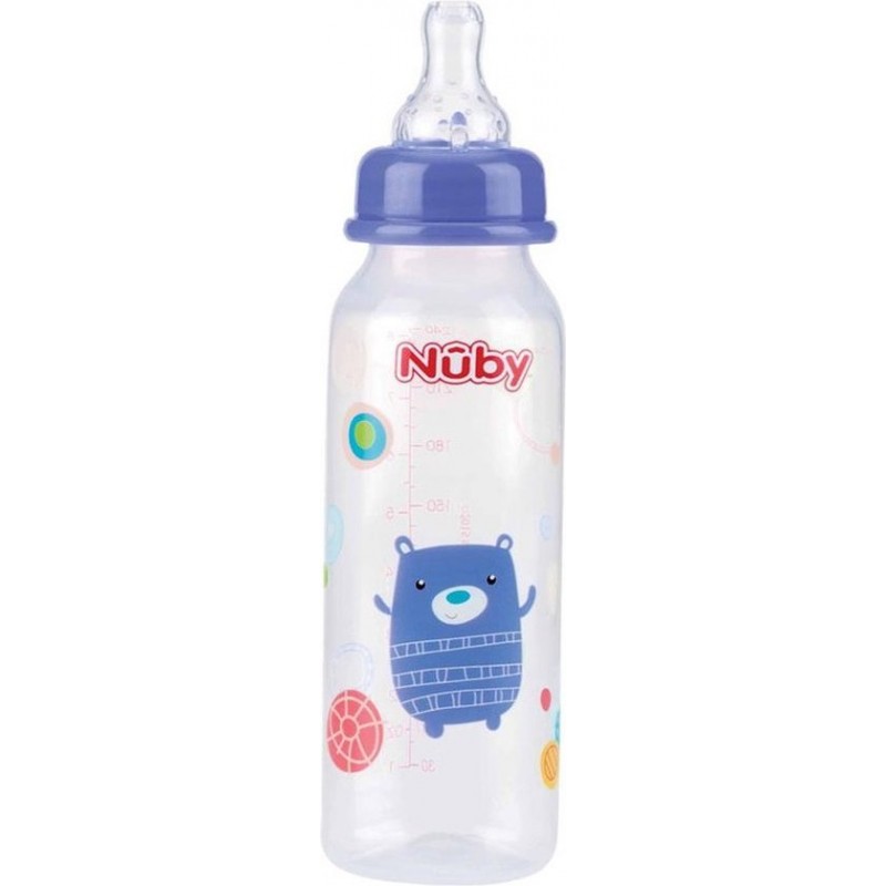 NUBY Biberon col standard débit lent 0m+ 240ml