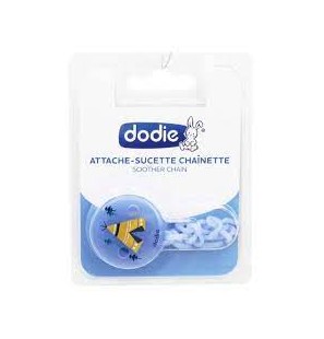 DODIE ATTACHE SUCETTE CHAINETTE ROSE BLEU TRANSPARENTE