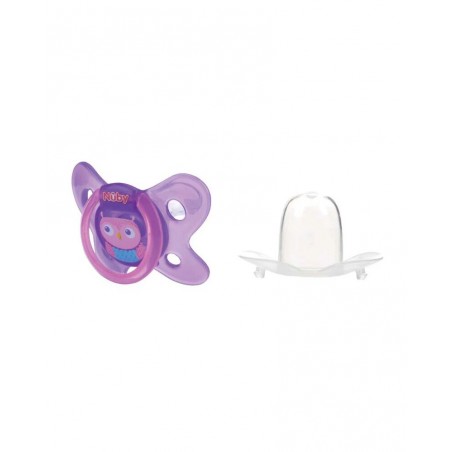 NUBY SUCETTE EN SILICONE OVAL CLASSIC AVEC COUVERCLE 0-6MOIS