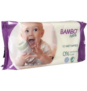 BAMBO NATURE LINGETTES BIODEGRADABLES SANS PARFUM B50 PIECES