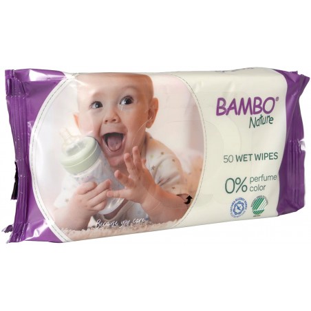 BAMBO NATURE LINGETTES BIODEGRADABLES SANS PARFUM B50 PIECES