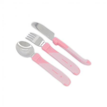 TWISTSHAKE Couverts enfant inox rose 3 pièces