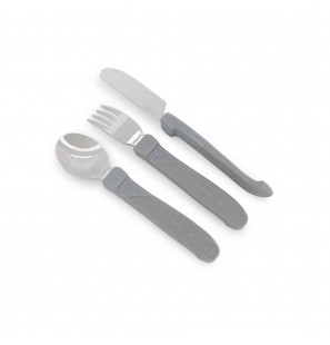 TWISTSHAKE Couverts enfant inox gris 3 pièces