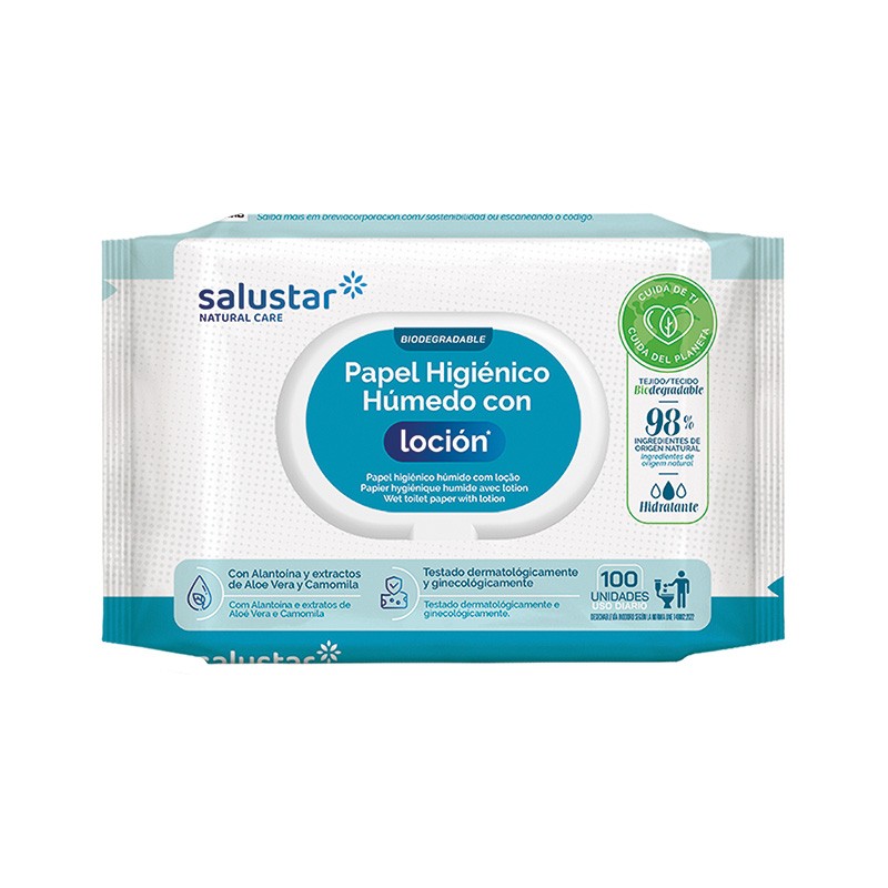 SALUSTAR LINGETTES PAPIER TOILETTE HUMIDE B100