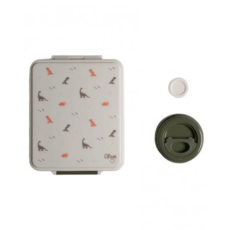 CITRON Grand Lunchbox avec Pot Alimentaire Isotherme - Dino Vert