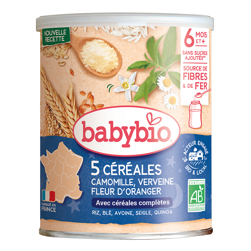 BABYBIO CEREALES VERVEINE CAMOMILLE FLEUR D'ORANGER 220G