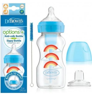 DR BROWN'S BIBERON OPTIONS+ ANTI COLIC COL LARGE SIPPY 270ML TETINE A BEC 6 MOIS+