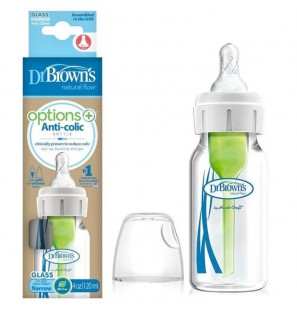 Dr Browns Biberon en verre 120ml Cole étroit