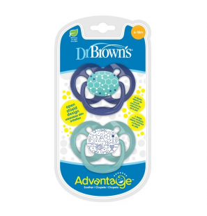 DR BROWNS Lot de 2 sucettes Science Blue Stage 2