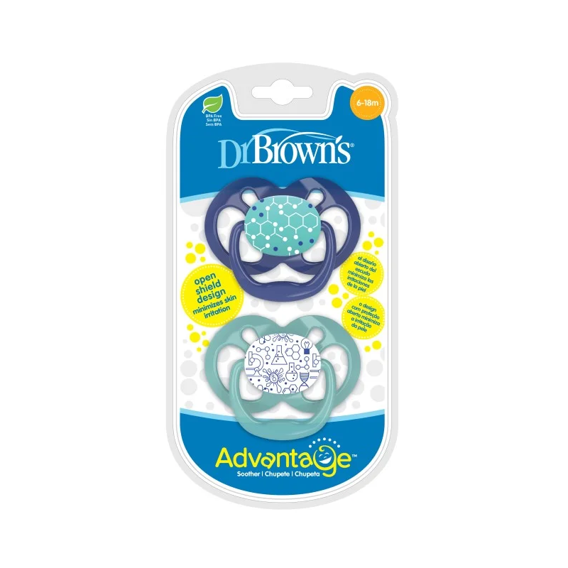 DR BROWNS Lot de 2 sucettes Science Blue Stage 2