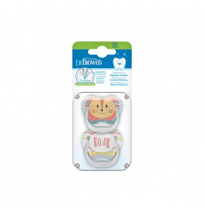 Dr browns Sucette 0-6m phase 1 têtes d’animaux, pack de 2