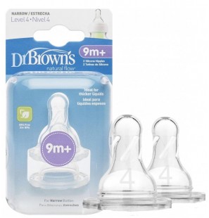 Dr Browns Lot de 2 tétines à col étroit standard