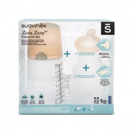 SUAVINEX Coffret Biberon Zero-Zero Anti-Colique (270 ml)