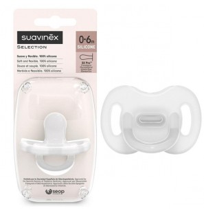 SUAVINEX SUCETTE TOUT EN SILICONE PHYSIOLOGIQUE 0/6M SX PRO TRANSPARENT