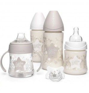 Suavinex Coffret 4 Biberons + Sucette Little Star Blanc