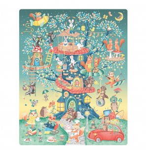 EUREKAKIDS Puzzle d'observation Tree House Friends – 54 pièces