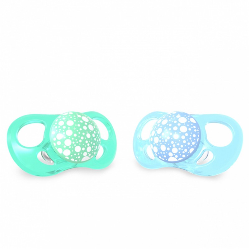 TWISTSHAKE Lot De 2 Sucettes Vert/Bleu 0-6M