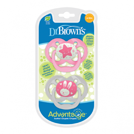 DR BROWNS Sucette  Avantage Pink Silicone  2 x 6-18 m